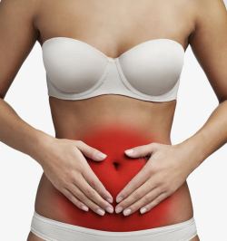 女性腹部女性腹痛胀痛高清图片