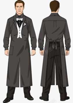 男服务员服装黑衣侍者服装高清图片