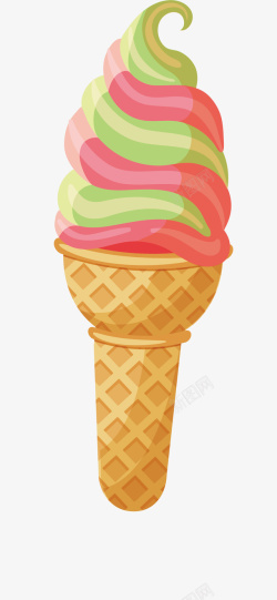 甜品彩色蛋卷冰淇淋素材