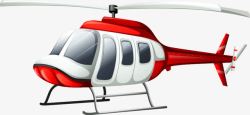 红白色直升飞机卡通直升机矢量图高清图片