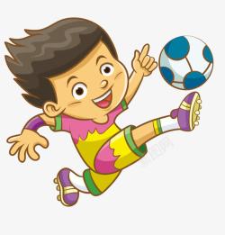 飞跃的足球运动小孩高清图片