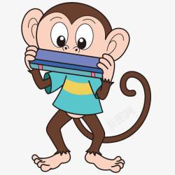 吹口琴吹口琴的猴子高清图片