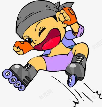 卡通男滑轮滑png免抠素材_新图网 https://ixintu.com 卡通男 滑板滑轮 滑轮滑 轮滑图片 轮滑比赛 飞速轮滑