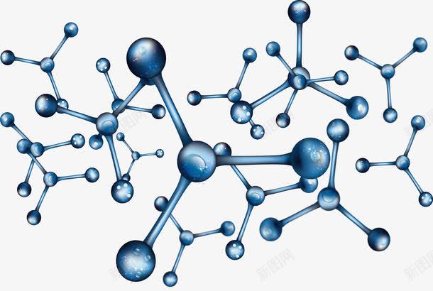 化学分子结构png免抠素材_新图网 https://ixintu.com 分子 分子结构 化学分子 生物分子 矢量png 蓝色结构