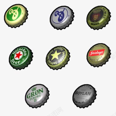 啤酒瓶盖小图标图标