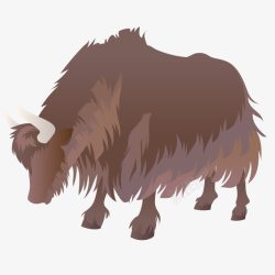 藏民卡通强壮的牦牛插图矢量图高清图片