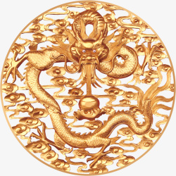 中国古龙中国风金色古龙纹高清图片