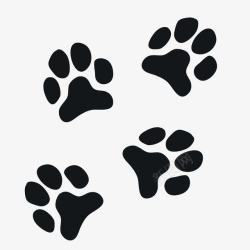 狗脚印子卡通黑色狗爪印高清图片