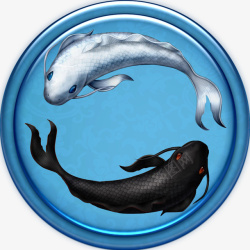 3D太极阴阳鱼头像图标图标
