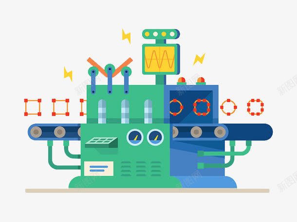 手绘工厂机器png免抠素材_新图网 https://ixintu.com 工厂机器 手绘 机器 运作