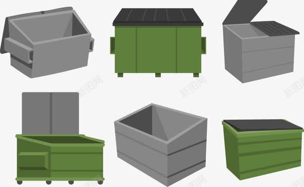 垃圾集中箱png免抠素材_新图网 https://ixintu.com 垃圾箱 垃圾集中地 大箱子 带盖子的箱子