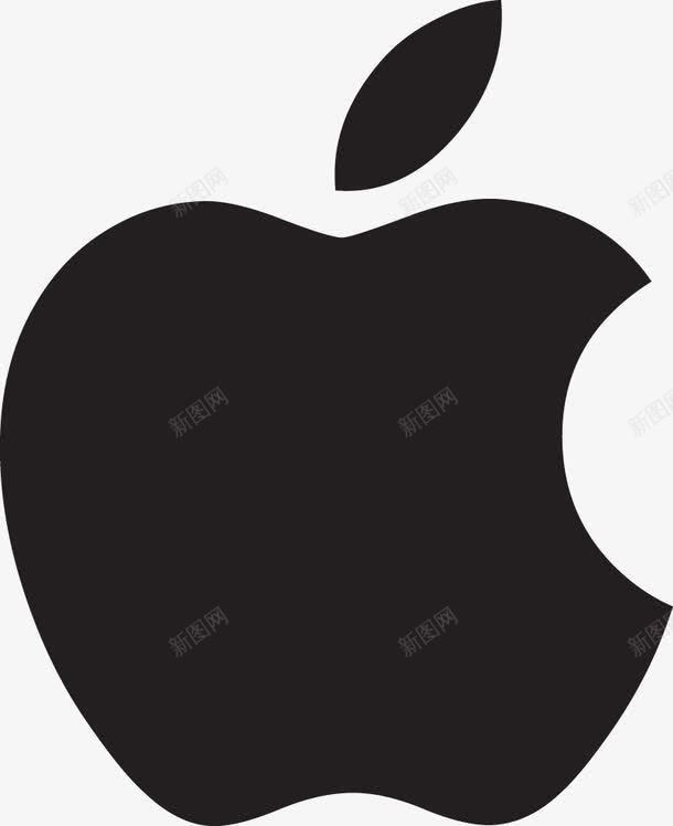 纯黑色苹果logo图标png_新图网 https://ixintu.com 图标素材 手绘素材 纯色风格 纯黑色 苹果logo素材