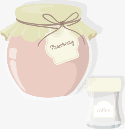 咖啡袋包装手绘淡雅甜品美食酸奶咖啡图矢量图高清图片