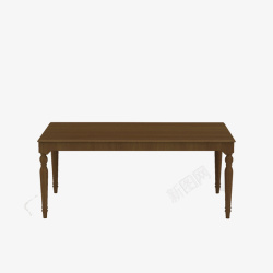 韩国长条桌棕色简单案桌高清图片