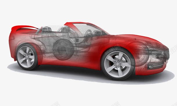 红色跑车png免抠素材_新图网 https://ixintu.com 机械设计 模型 法拉利 车辆设计