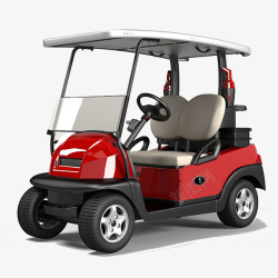 红色双人小型高尔夫车素材