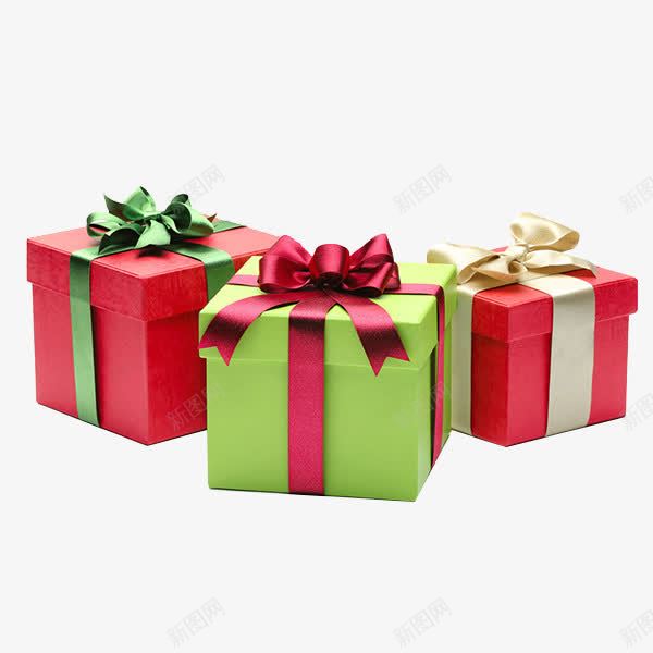 三个礼物盒png免抠素材_新图网 https://ixintu.com 带子 惊喜 盒子 礼品 红色 绿色