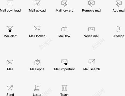 邮件邮箱线型标icon图标图标