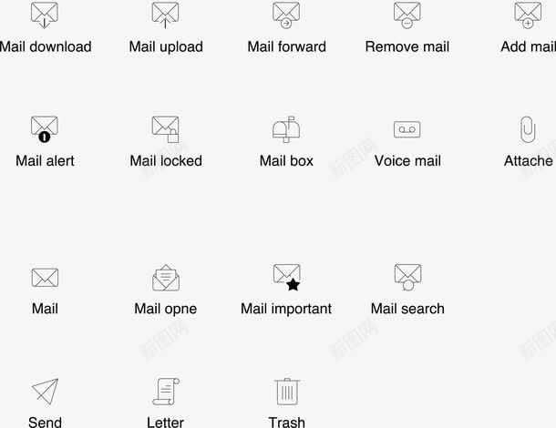 邮件邮箱线型标icon图标png_新图网 https://ixintu.com ico 矢量图标 线型 邮件 邮箱