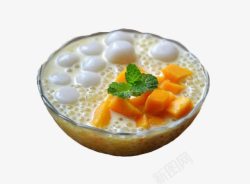 糯米丸子芒果西米露甜品高清图片