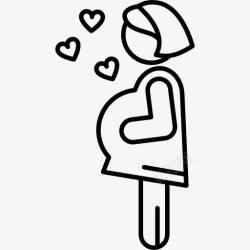 怀孕的女性妊娠合并心脏图标高清图片