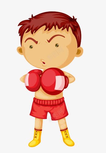 卡通拳击手男孩png免抠素材_新图网 https://ixintu.com 卡通 卡通人物 打架 拳击手 男孩