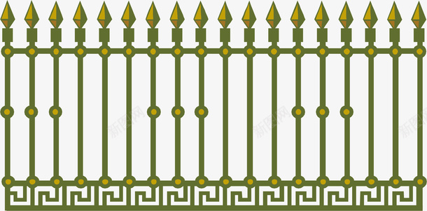 绿色的古风装饰栏杆矢量图ai免抠素材_新图网 https://ixintu.com 中国风栏杆 卡通 古风栏杆 古风装饰栏杆 木栏杆 绿色 铁栏杆 阳台栏杆 矢量图
