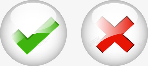 对错按钮图标png_新图网 https://ixintu.com 免费矢量下载 图标 对不对 对号叉号 对错按钮 对错牌子 打勾打叉 绿色对号