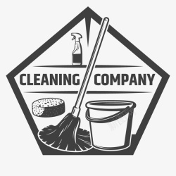 洁具用品水桶拖把清洁工具洁具用品五边形矢量图图标高清图片