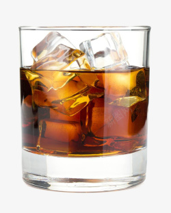 褐色透明玻璃杯冰鸡尾酒高清图片