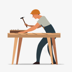 木工工具木工卡通装修工人高清图片