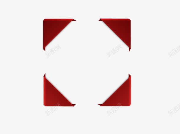 红色方形边饰png免抠素材_新图网 https://ixintu.com 布带 彩带 红色 装饰