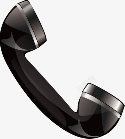黑色简单电话话筒矢量图素材