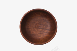 无毒餐具深棕色容器木制碗俯视图实物高清图片