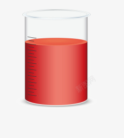 红色药水卡通扁平化红色药水烧杯高清图片