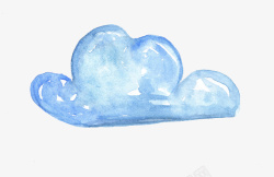 卡通手绘蓝色的云彩素材