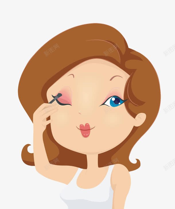 手绘画眼妆png免抠素材_新图网 https://ixintu.com 化妆 卡通女性 手绘化妆 画眼妆 画眼线 眼妆 眼线 眼线笔