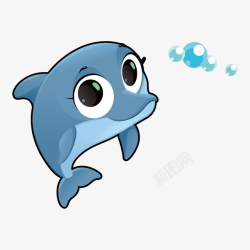 鱼类插画素材卡通可爱世界海洋日海豚矢量图高清图片