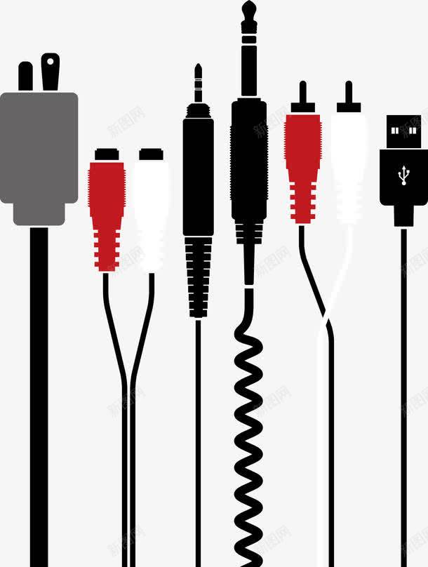 插头png免抠素材_新图网 https://ixintu.com 充电器 插头 数据线 耳机插头