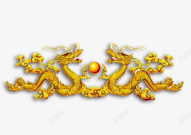 中国古典双龙戏珠png免抠素材_新图网 https://ixintu.com 中国风 双龙戏珠 古典 龙