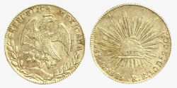 墨西哥8硬币旧硬币实物素材