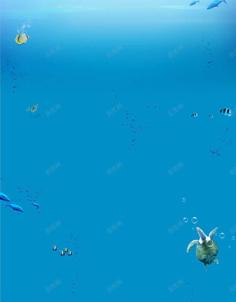 美丽的蓝色大海海洋生物H5背景jpg设计背景_新图网 https://ixintu.com H5背景 手机端APP 气泡 海洋 海洋生物 蓝色 鱼