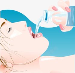 喝水水瓶喝水的女人高清图片