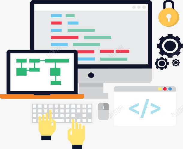 程序开发png免抠素材_新图网 https://ixintu.com 代码 矢量素材 程序开发 编程 计算机编程 齿轮