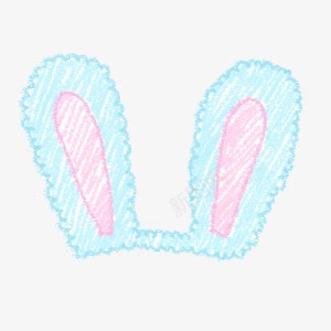兔子耳朵png免抠素材_新图网 https://ixintu.com 两只 兔子 卡通 可爱 手绘 粉色 耳朵 蓝色