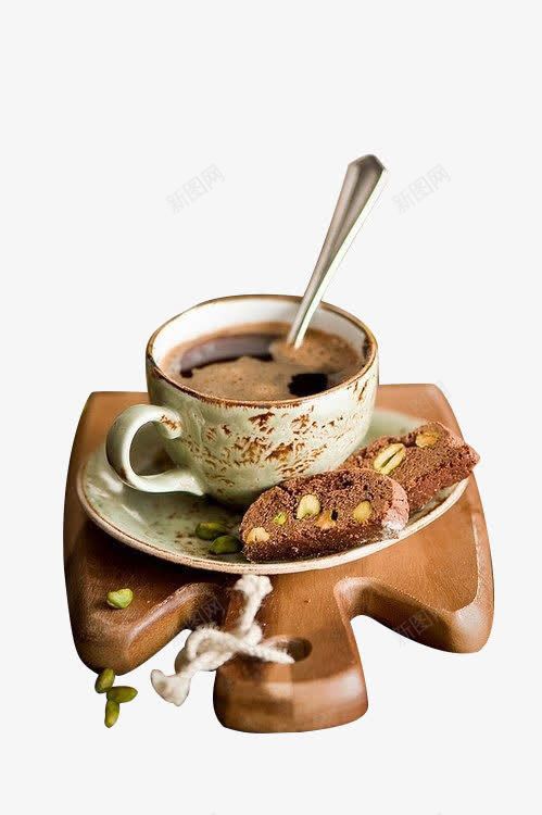 绿豆饼配咖啡png免抠素材_新图网 https://ixintu.com 下午茶 产品实物 咖啡 咖啡杯 甜品 砧板 饼干