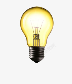 黄色立体电器发光的灯泡产品实物素材