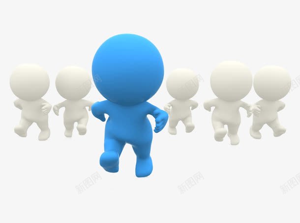 时尚领先者png免抠素材_新图网 https://ixintu.com 3D商业人物素材 3D小人 创新者 蓝色小人 领先人 领跑人