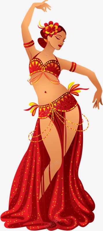 跳舞的印度女孩png免抠素材_新图网 https://ixintu.com 卡通 印度舞 印度风情 舞蹈