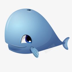 巨大的鲸鱼卡通可爱巨大蓝色鲸鱼矢量图高清图片